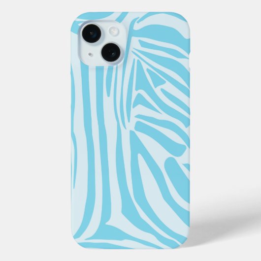 Keurige blauwe en witte zebraprint Case-Mate iPhone case (Achterkant)