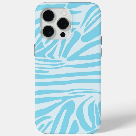 Keurige blauwe en witte zebraprint Case-Mate iPhone case (Achterkant)