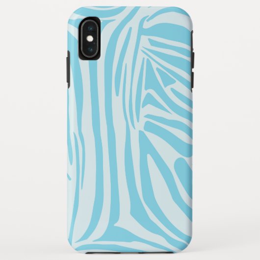 Keurige blauwe en witte zebraprint Case-Mate iPhone case (Achterkant)