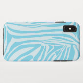 Keurige blauwe en witte zebraprint Case-Mate iPhone case (Achterkant (horizontaal))