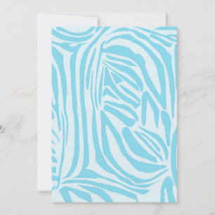 Keurige blauwe en witte zebraprint feestdagenkaart