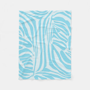 Keurige blauwe en witte zebraprint fleece deken