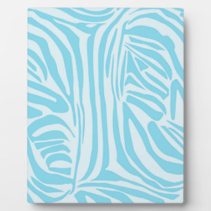 Keurige blauwe en witte zebraprint fotoplaat