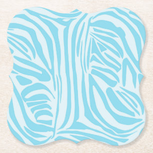 Keurige blauwe en witte zebraprint kartonnen onderzetters