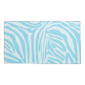 Keurige blauwe en witte zebraprint kussensloop (Achterkant)