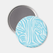 Keurige blauwe en witte zebraprint magneet (Voorkant / Achterkant)
