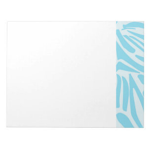 Keurige blauwe en witte zebraprint notitieblok