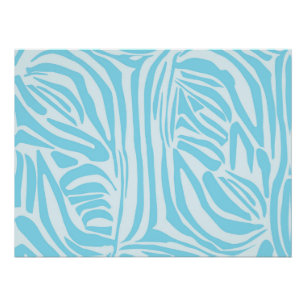 Keurige blauwe en witte zebraprint perfect poster