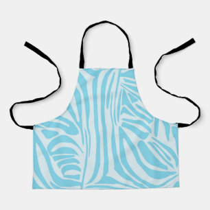 Keurige blauwe en witte zebraprint schort