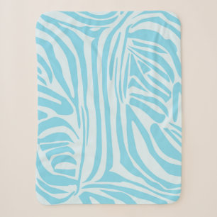 Keurige blauwe en witte zebraprint sherpa deken