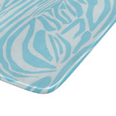 Keurige blauwe en witte zebraprint snijplank (Hoek)