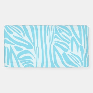 Keurige blauwe en witte zebraprint spandoek