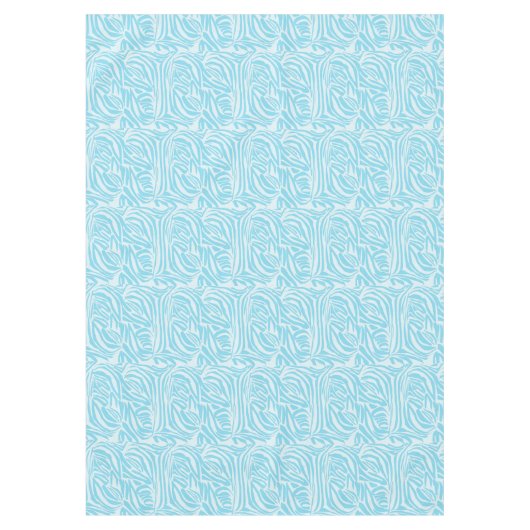 Keurige blauwe en witte zebraprint tafelkleed (Voorkant)