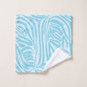 Keurige blauwe en witte zebraprint washandje