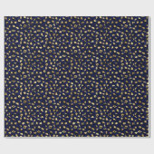 Keurige Blauwe Luipaardprint | Glam Dierenpatroon Cadeaupapier (Vlak)