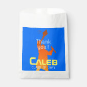 Keurige Blauwe Moderne Tech Afstudeerfeest  Bedankzakje (Voorkant)