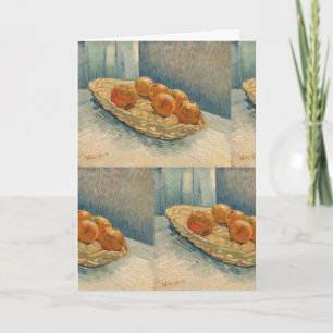 Keurige Blauwe & Oranje Van Gogh Fruit Decoratie Kaart