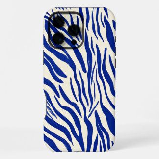 Keurige Blauwe Zebraprint: Modern Minimalistisch P iPhone 16 Pro Max Hoesje