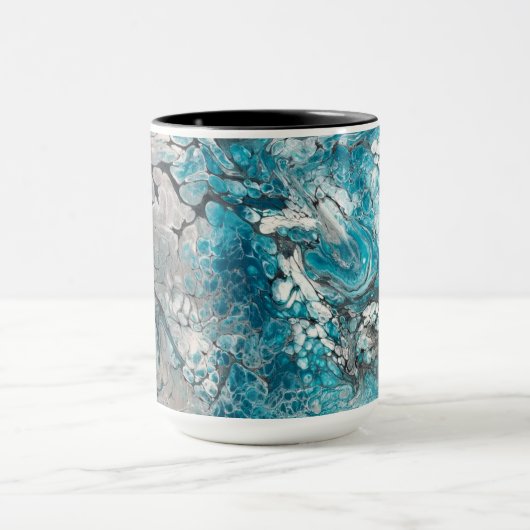 Keurige Blauwe & Zwarte Abstracte Mok (Midden)