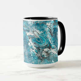Keurige Blauwe & Zwarte Abstracte Mok
