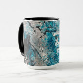 Keurige Blauwe & Zwarte Abstracte Mok (Voorkant links)
