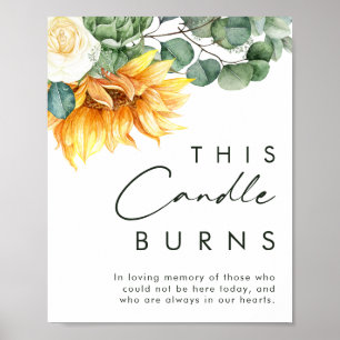 Keurige Country Zonnebloem   Dit Kaars Brandt Bord Poster