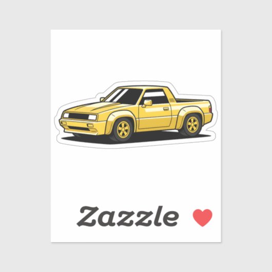 Keurige Gele Pickup Toon Sticker (Vel)