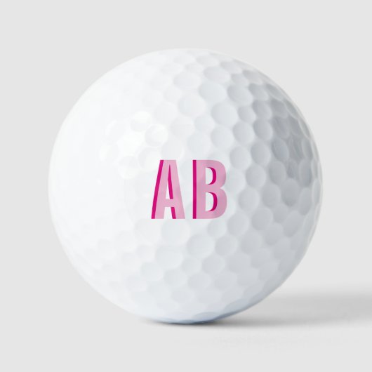 Keurige Gestapelde Roze 2 Letter Monogram Golfballen (Voorkant)