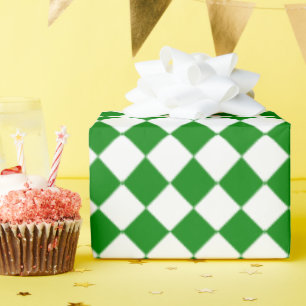 Keurige groene en witte Chevron-patroon Klassieker Cadeaupapier