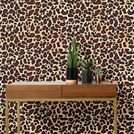 Keurige Luipaardprintpatroon Bruin Zwart Lichtbrui Behang
