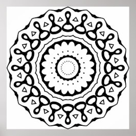 Keurige Lus Motief Mandala met Geschulpte Randen Poster