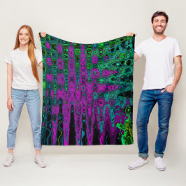 Keurige Magenta Abstract Groovy Atoomgolven Fleece Deken