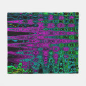 Keurige Magenta Abstract Groovy Atoomgolven Fleece Deken (Voorkant (Horizontaal))