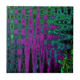 Keurige Magenta Abstract Groovy Atoomgolven Tegeltje