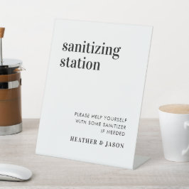 Keurige moderne trouwdesinfectiepost reclamebord met voetstuk