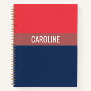 Keurige Navy Blauwe En Rode Strepen Persoonlijk Notitieboek