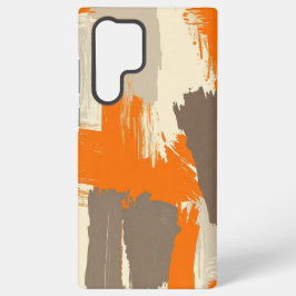 Keurige Oranje Ambachtelijke Kwaststreken Abstract Samsung Galaxy Hoesje