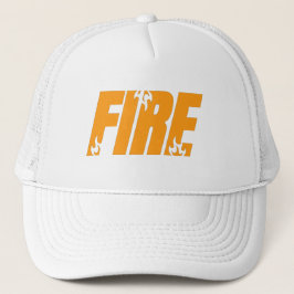 Keurige Oranje Vlam Typography Witte Trucker Hoed Pet
