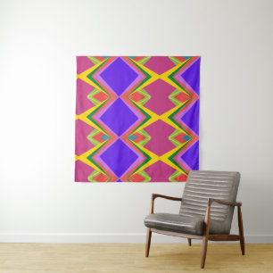 Keurige Orchidee & Goud Abstracte Retro Geometrisc Wandkleed
