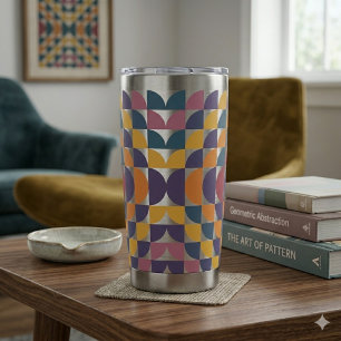 Keurige Retro Cirkels Thermische Tumbler   Midden- Geïsoleerde Drinkbeker