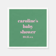 Keurige Roze Groene Moderne Leuke Aangepaste Baby Servet