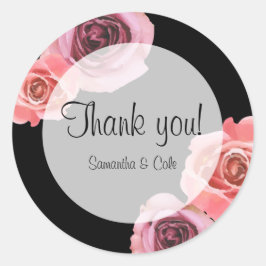 Keurige Roze & Paarse Lentesrozen Ronde Sticker