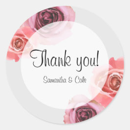 Keurige Roze & Paarse Lentesrozen Ronde Sticker