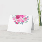 Keurige roze pruim bloemige waterverf bruidsdouche bedankkaart (Achterkant)