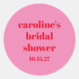 Keurige Roze Rood Moderne Plezierige Aangepaste Br Ronde Sticker