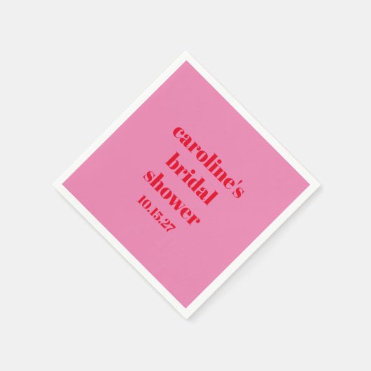 Keurige Roze Rood Moderne Plezierige Bruidsmeisjes Servet (Hoek)