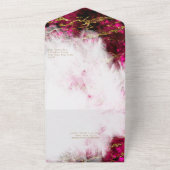 Keurige Roze Toermalijn en Kristal Geode All In One Uitnodiging (Buitenkant)