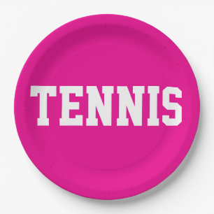 Keurige Sportieve Helder Roze Sportieve Witte TENN Papieren Bordje
