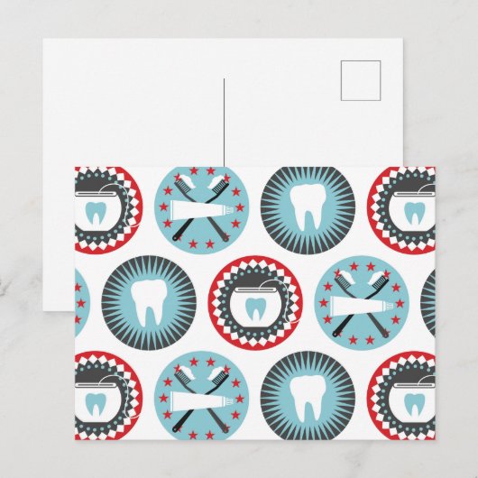 Keurige Tandheelkundige Patroon - Tandarts Tandhyg Briefkaart (Voorkant / Achterkant)