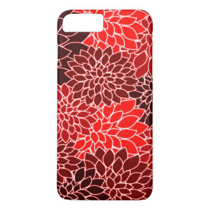 Keurige uitdrukkingen Rood Dahlia Bloemmotief iPhone 8/7 Plus Hoesje